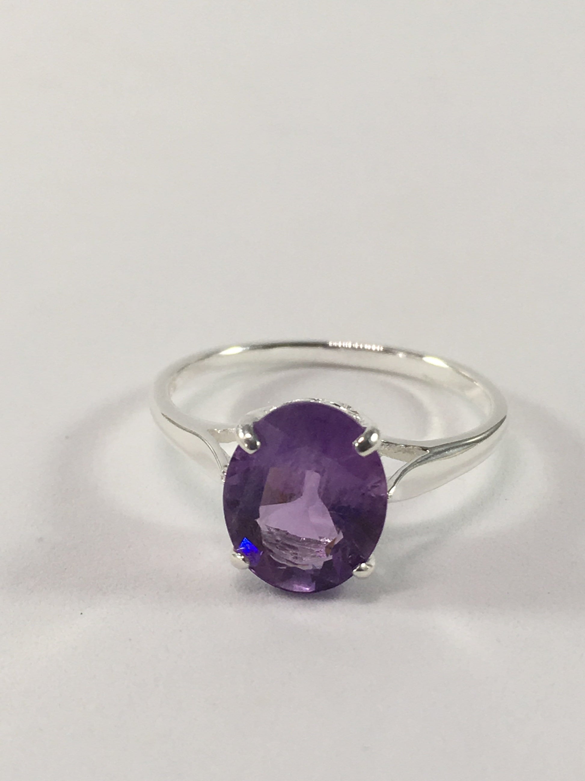 Ring Oval Faceted Amethyst And Sterling Silver Ring Jewelz Galore Ladies Oval Amethyst Ring | Jewelz Galore | Silver Jewellery Online