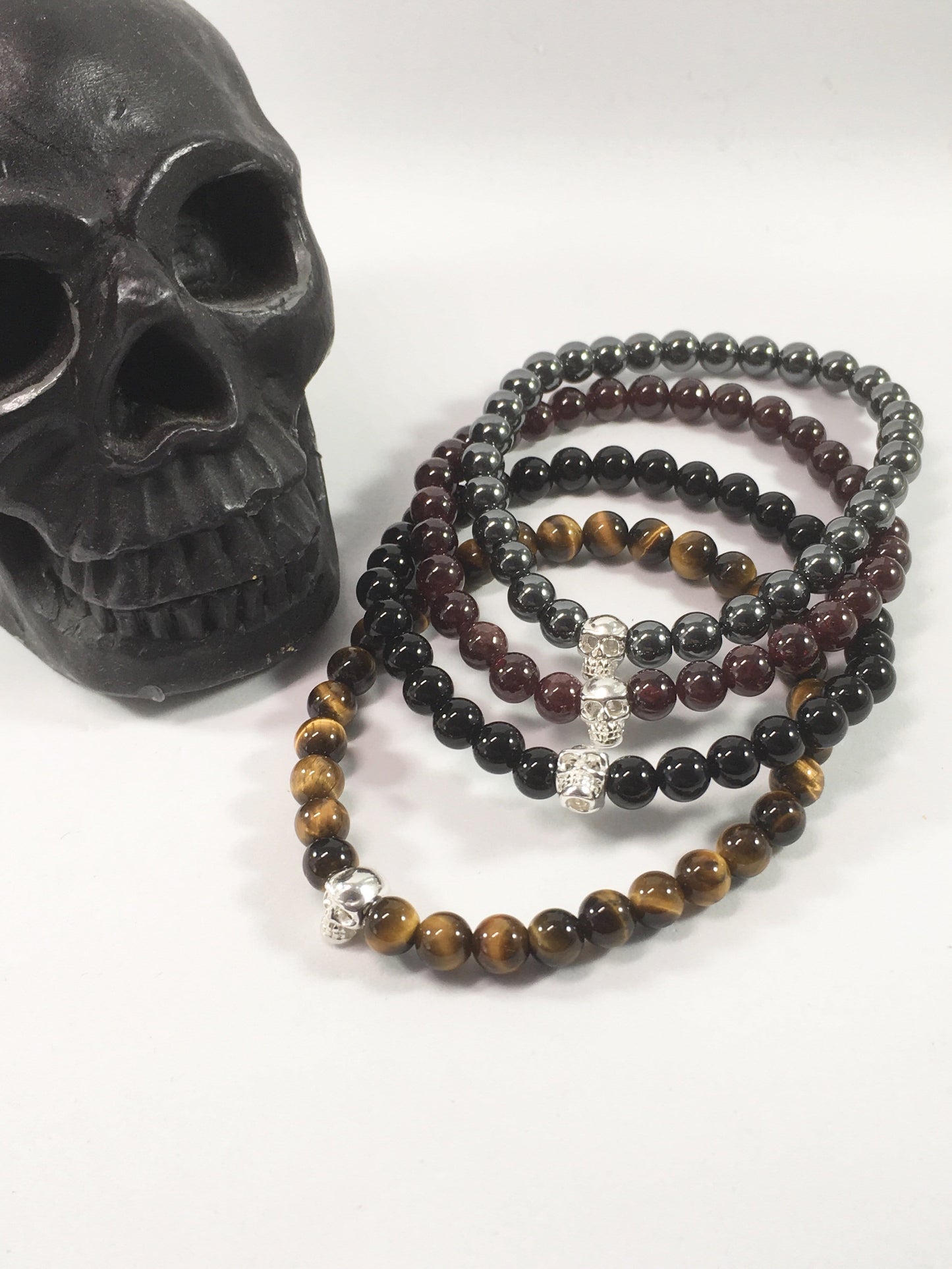 Bracelet Gemstone Skull Stretch Bracelet Jewelz Galore Buy Gemstone Skull Stretch Bracelet | Jewelz Galore | Jewellery Online