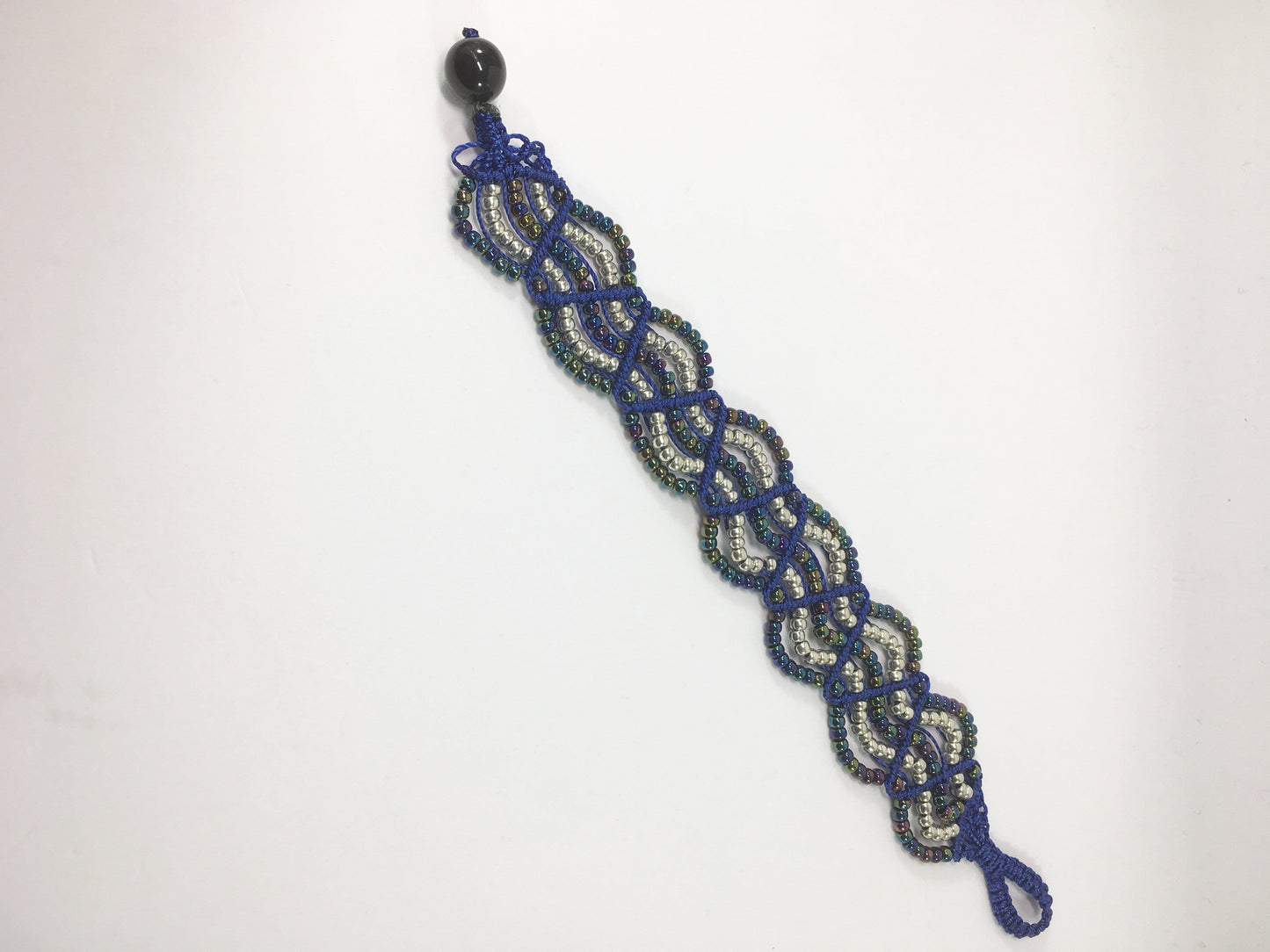 Bracelet Navy Macrame Beaded Cavandoli Bracelet Jewelz Galore Handmade Beaded Macrame Cavandoli Bracelet | Jewelz Galore | Jewellery