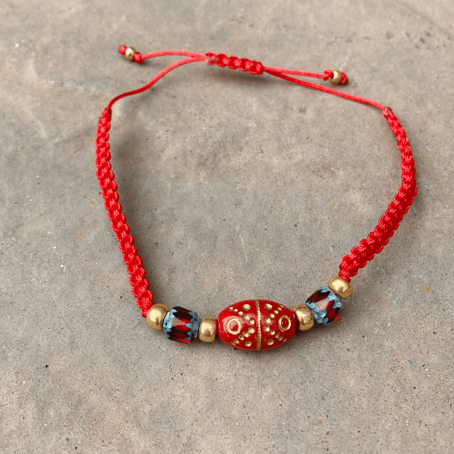 Bracelets Red Beaded Macrame Bracelet Jewelz Galore Handmade Beaded Macrame Bracelet | Jewelz Galore | Jewellery Online