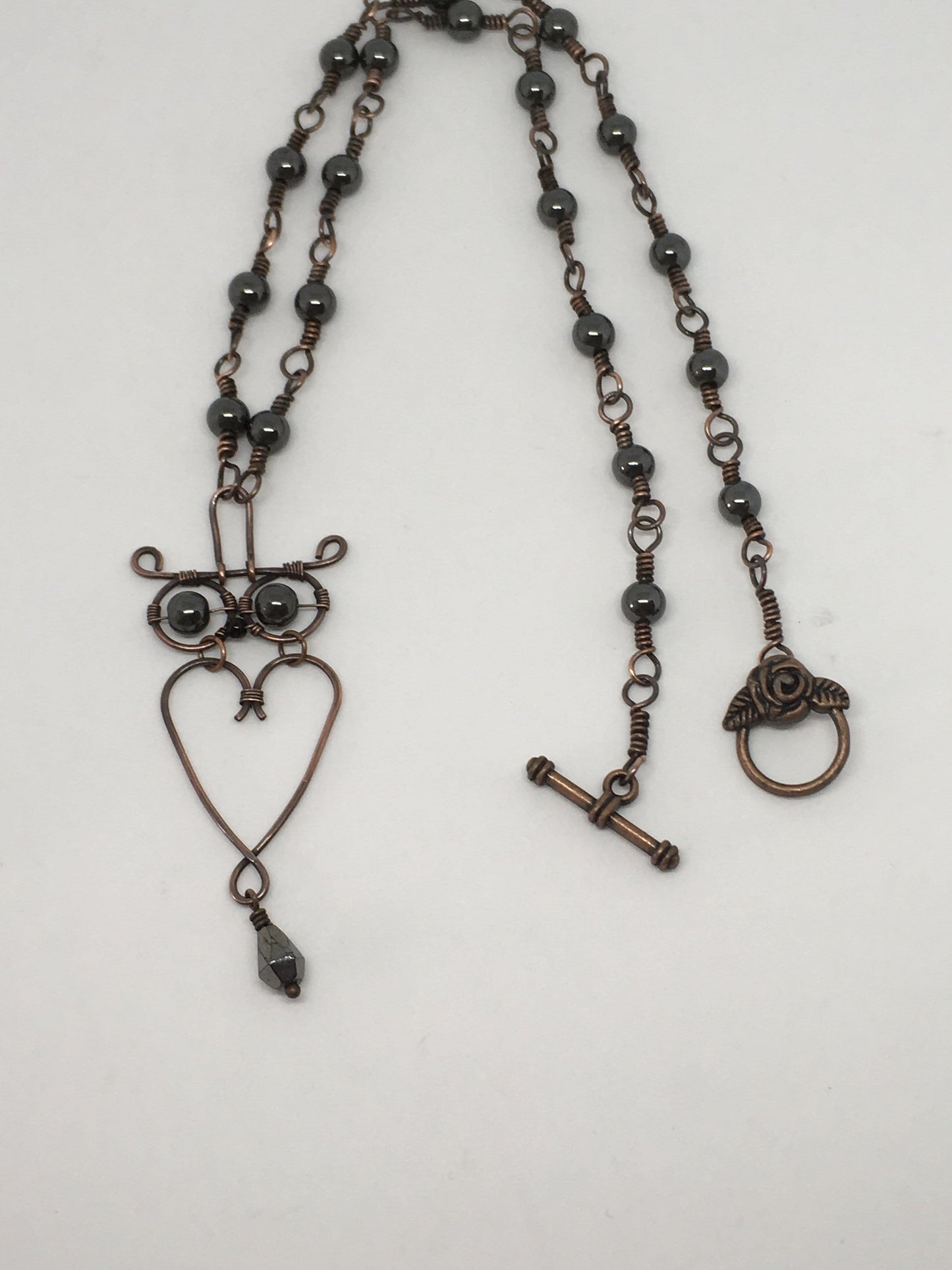 Necklace Wire Wrapped Hematine Owl Necklace Jewelz Galore Owl Gemstone Necklace | Jewelz Galore | Cambridge
