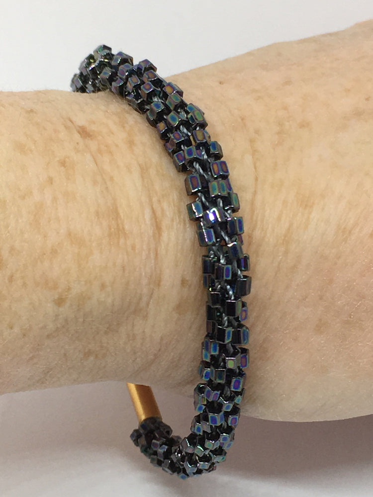 Handmade Beaded Kumihimo Bracelet