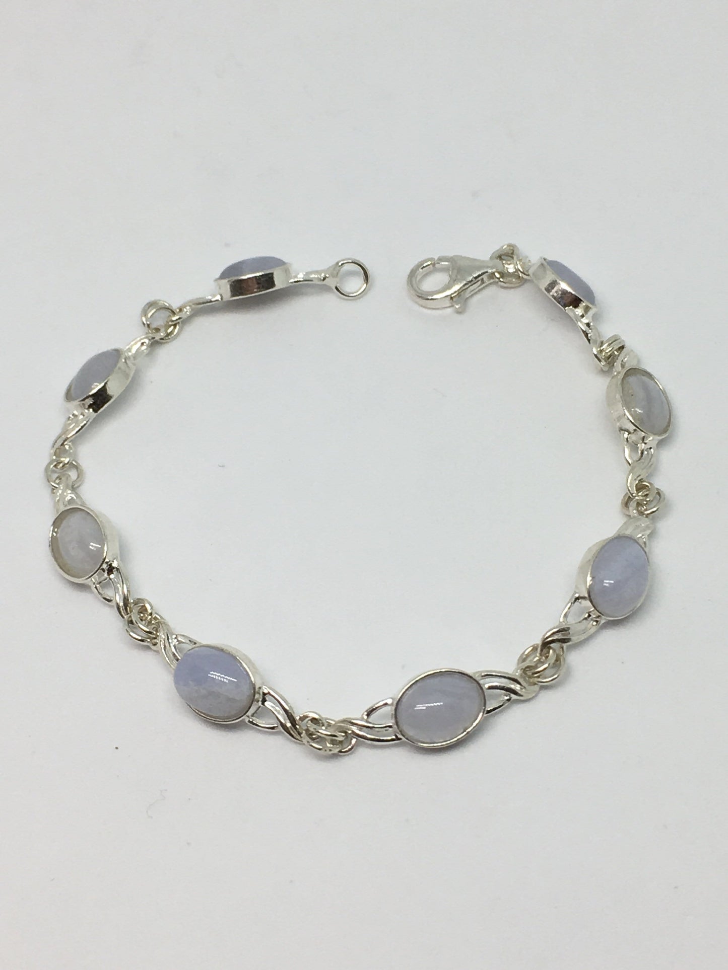 Bracelet Blue Lace Agate Sterling Silver Celtic Twist Blue Lace Agate Bracelet Jewelz Galore Sterling Silver Blue Lace Agate Celtic Bracelet | Jewelz Galore