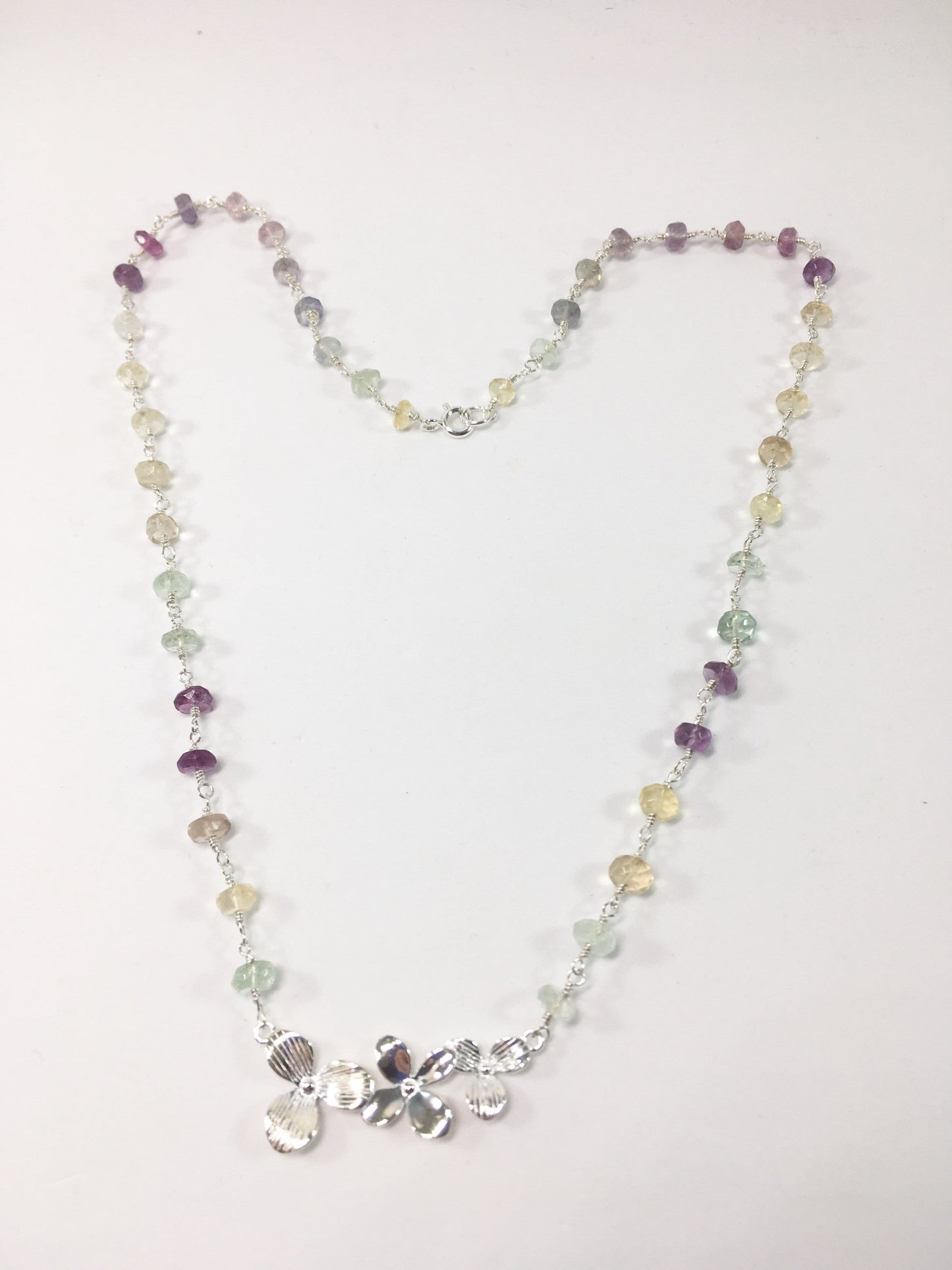 Necklace Floral Fluorite Necklace Jewelz Galore Sterling Silver Floral Fluorite Necklace | Jewelz Galore | Jewellery