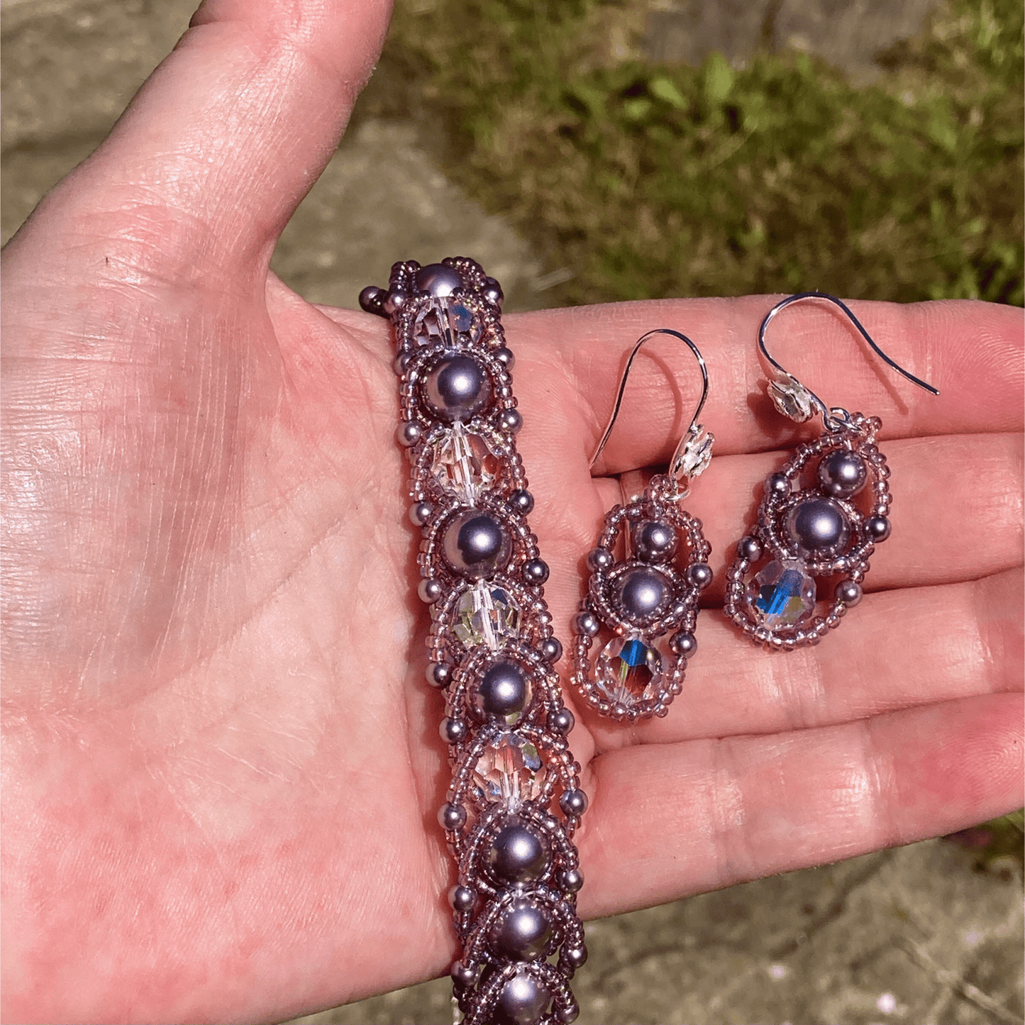 Necklace Mauve Shell Pearl Bridal Set Jewelz Galore Buy Mauve Pearl Bridal Set | Jewelz Galore | Artisan Jewellery