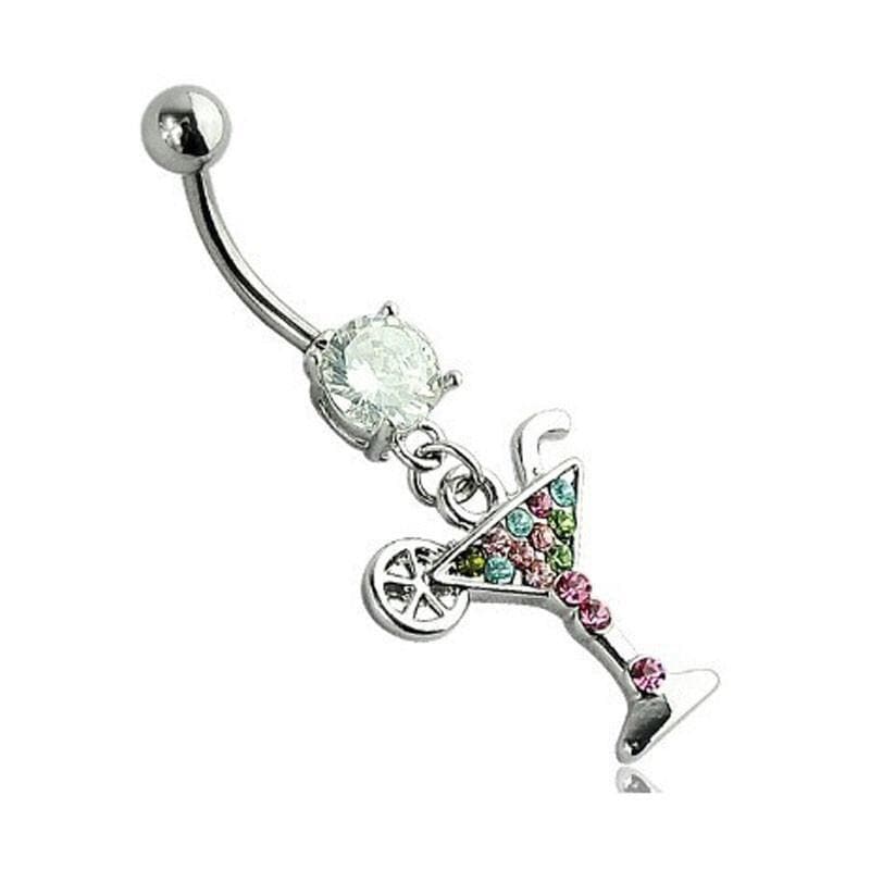 Belly Bars Martini Glass Navel Bar Jewelz Galore Martini Glass Navel Bar | Jewelz Galore | Ladies Body Jewellery Online