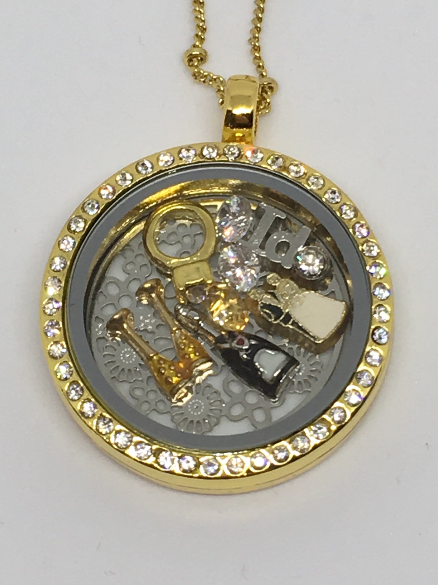 Necklace Gold Stainless Steel Wedding Floating Locket Jewelz Galore Gold Stainless Steel Wedding Necklace | Jewelz Galore