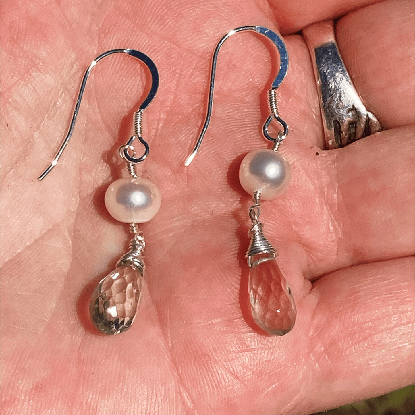 Earrings Green Amethyst Drop Earrings Jewelz Galore Buy Green Amethyst Pearl Earrings | Jewelz Galore | Artisan Jewellery