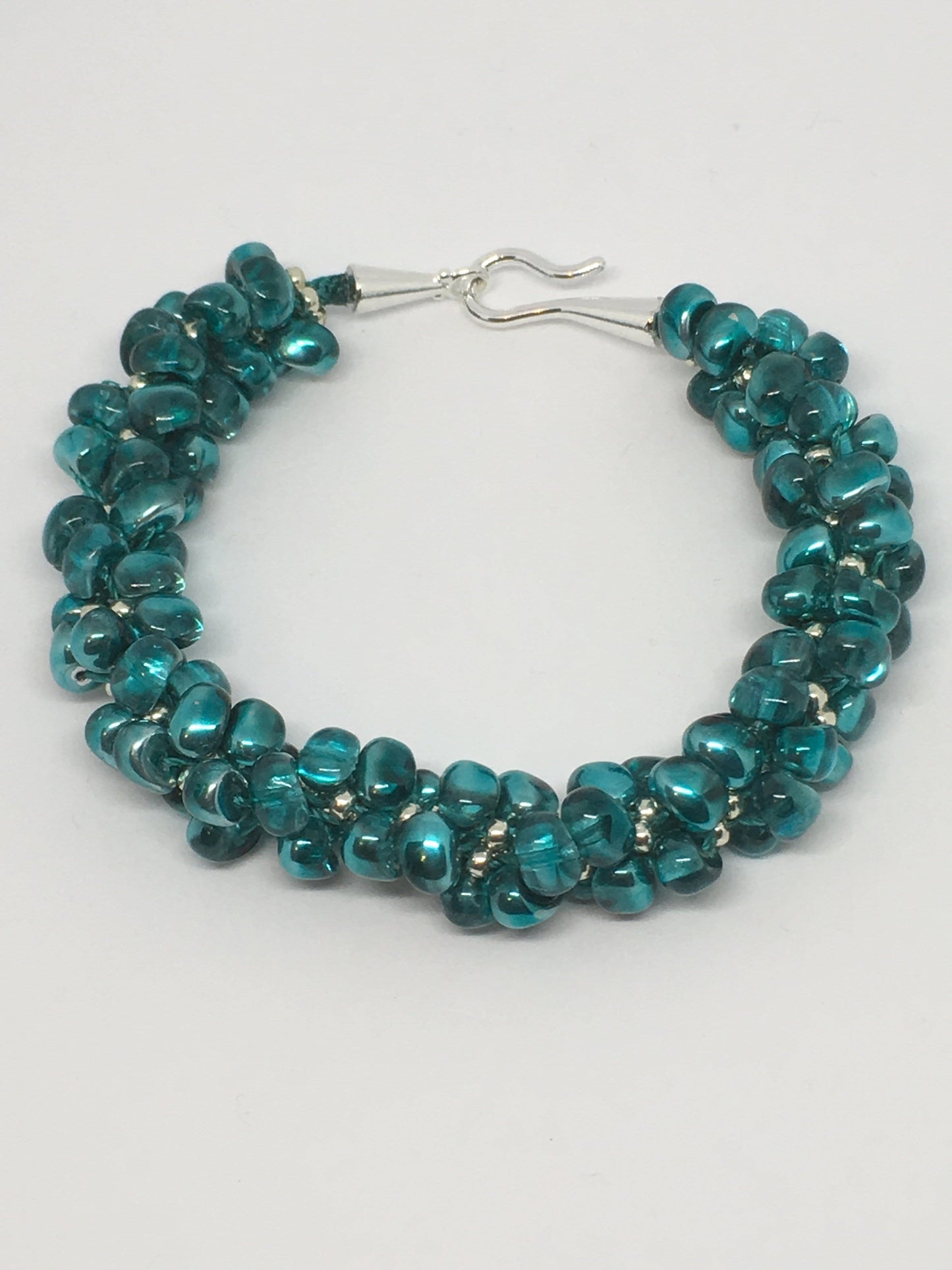 Bracelet 9" / Aqua Pomegranate Kumihimo Bracelet Jewelz Galore Pomegranate Beaded Kumihimo Bracelet | Jewelz Galore | Jewellery