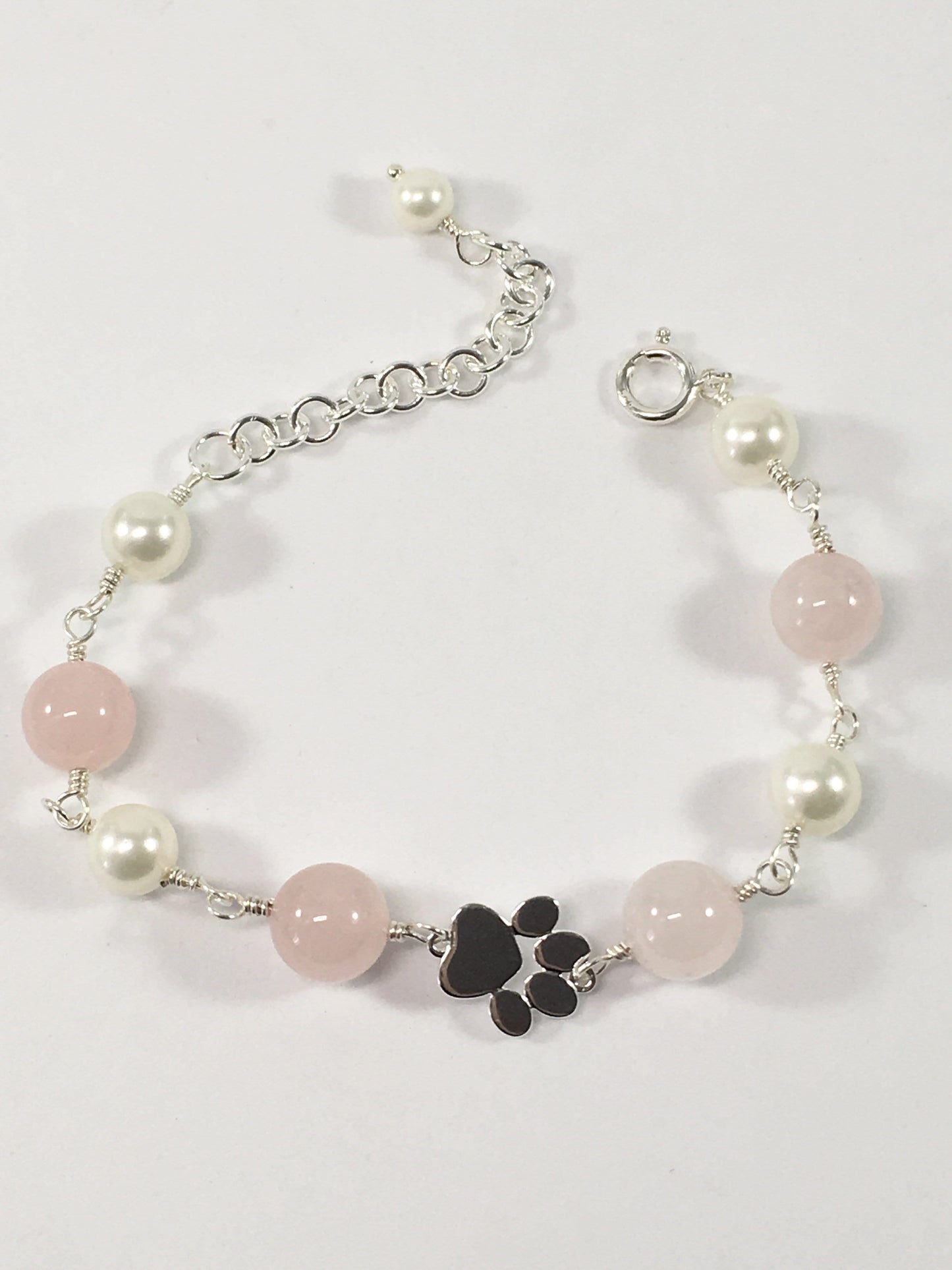 Bracelet Rose Quartz Paw Bracelet Jewelz Galore Rose Quartz Paw Bracelet | Jewelz Galore | Handmade Jewellery Online