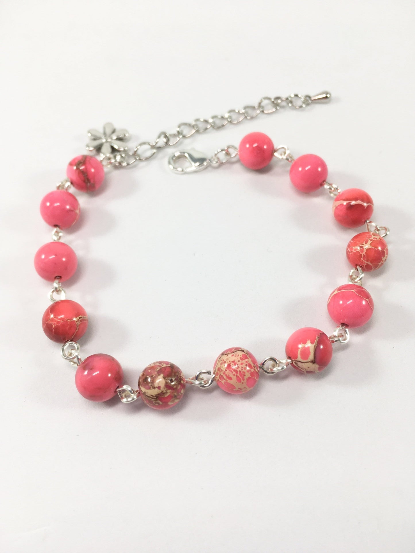 Bracelet Pink Terra Jasper Jasper Link Bracelet Jewelz Galore Jasper Gemstone Link Bracelet | Jewelz Galore | Jewellery Online