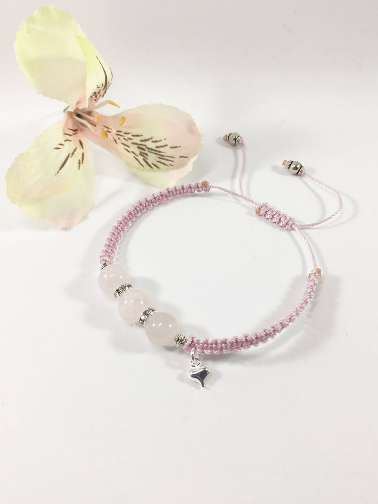 Rose Quartz Macrame Gemstone Bracelet