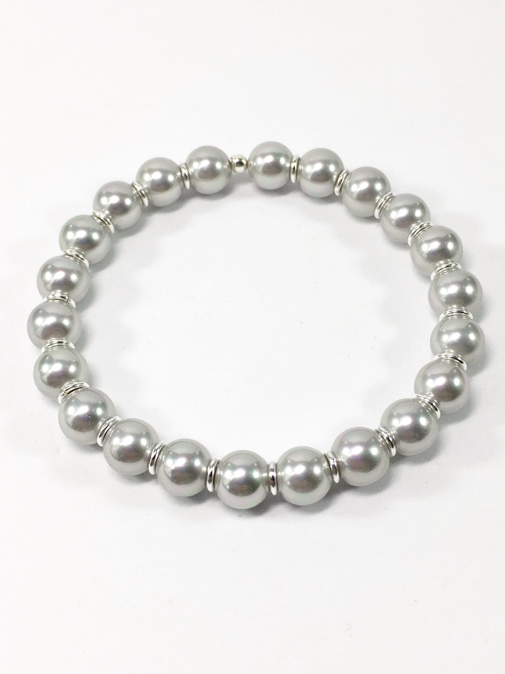 Bracelet Silver Shell Pearl Stretch Bracelet Jewelz Galore Silver Shell Pearl Stretch Bracelet | Jewelz Galore | Jewellery Online