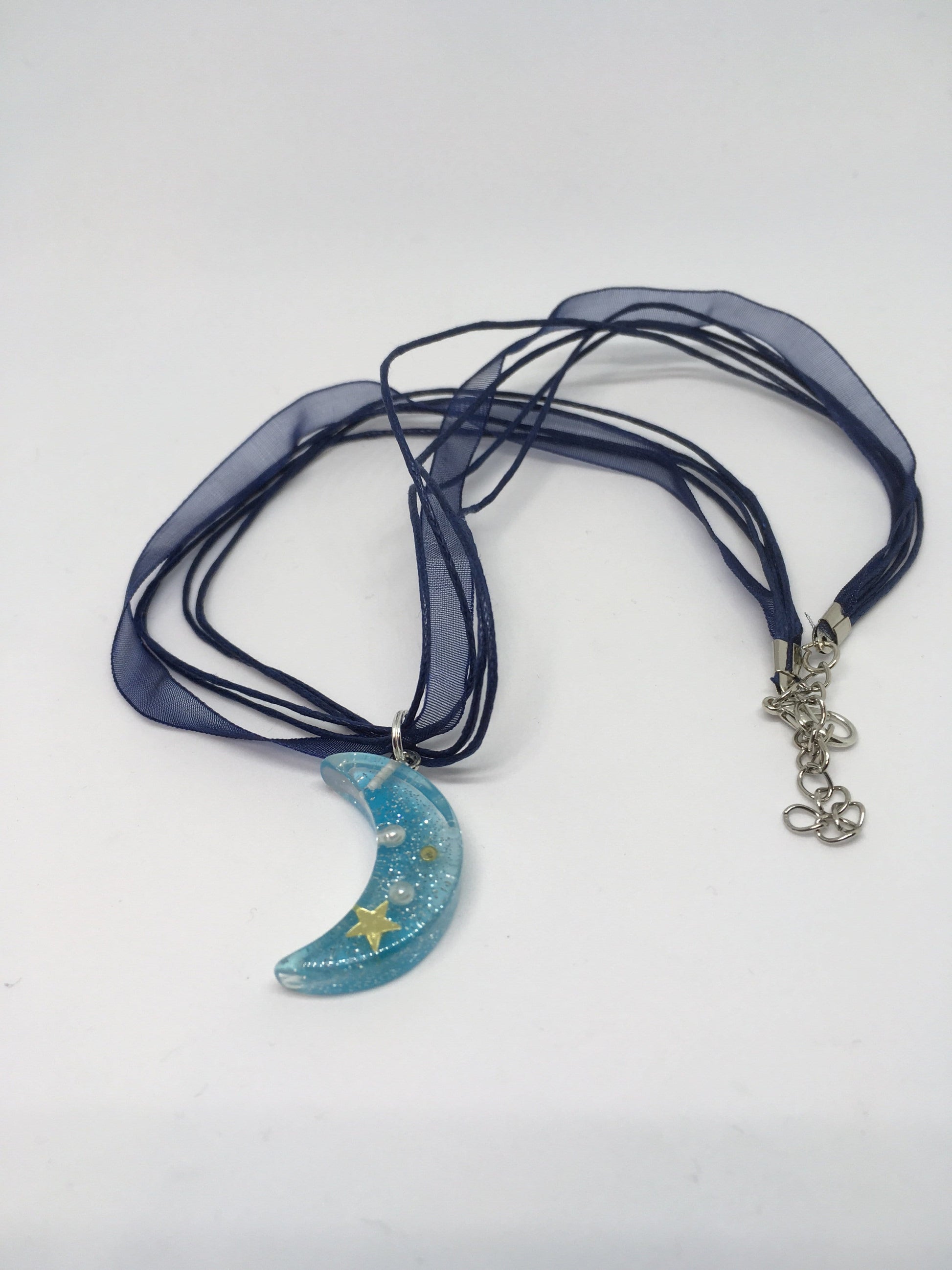 Necklace Blue Resin Moon Pendant Jewelz Galore Blue Moon Resin Pendant Necklace | Jewelz Galore | Jewellery Cambridge