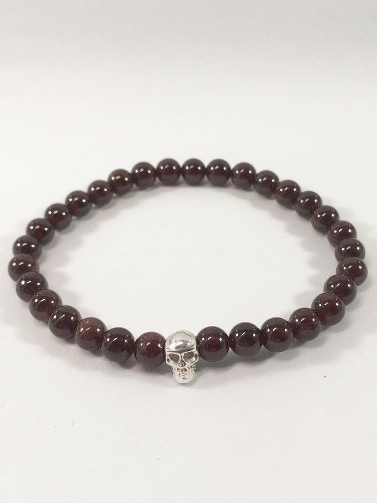 Gemstone Skull Stretch Bracelet