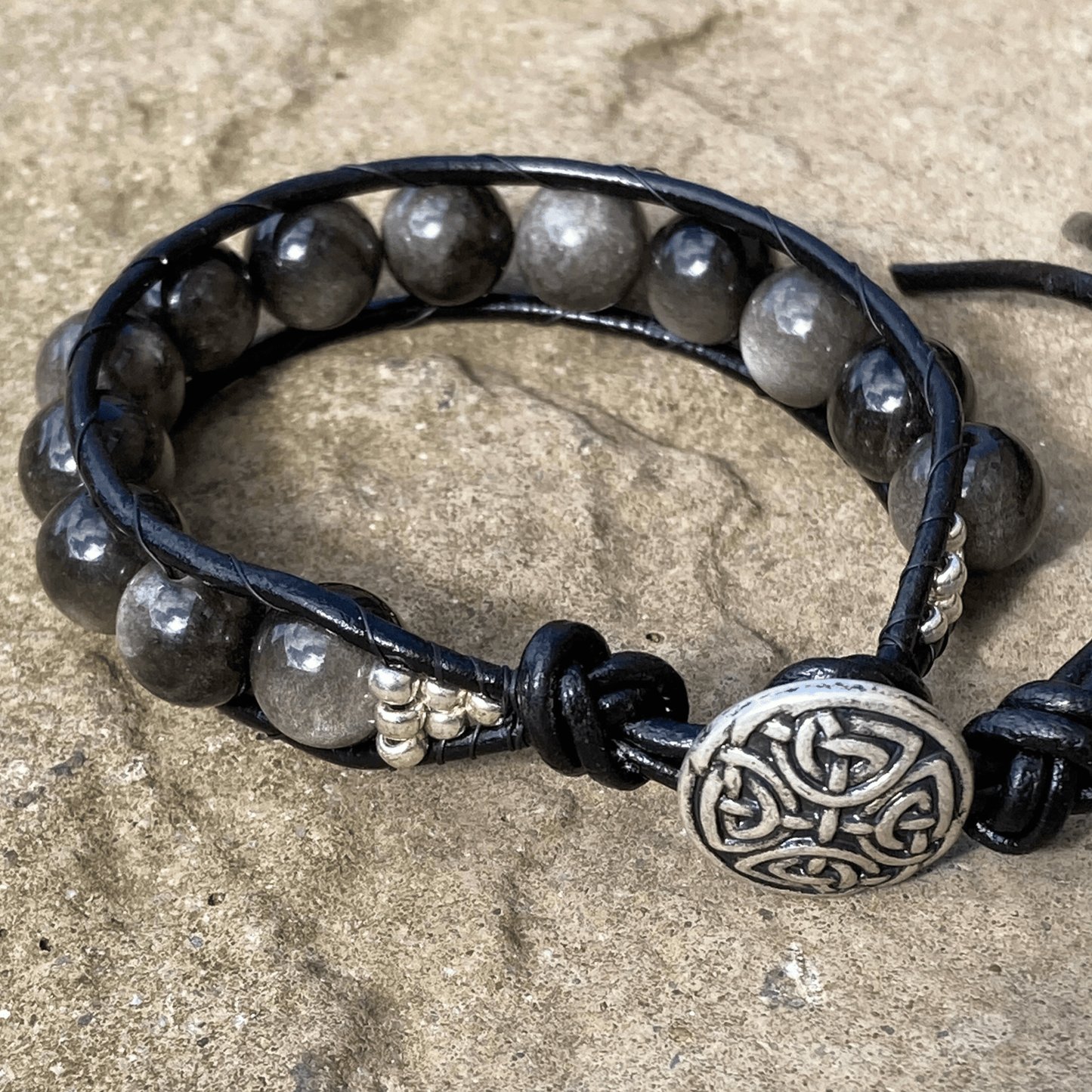 Bracelet Silver Obsidian Wrap Bracelet Jewelz Galore Silver Obsidian Wrap Bracelet | Jewelz Galore | Ladies Jewellery