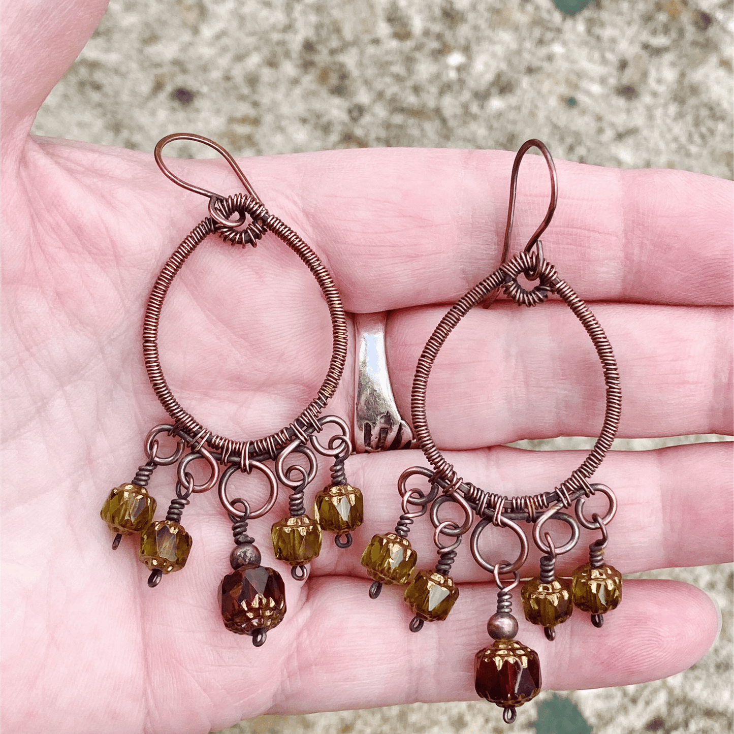 Earrings Copper Beaded Chandelier Earrings Jewelz Galore Copper Beaded Chandelier Earrings | Jewelz Galore | Artisan Jewellery