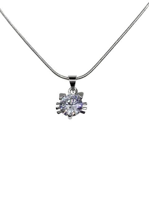 Sparkling Cubic Zirconia Kitty Pendant | Jewelz Galore