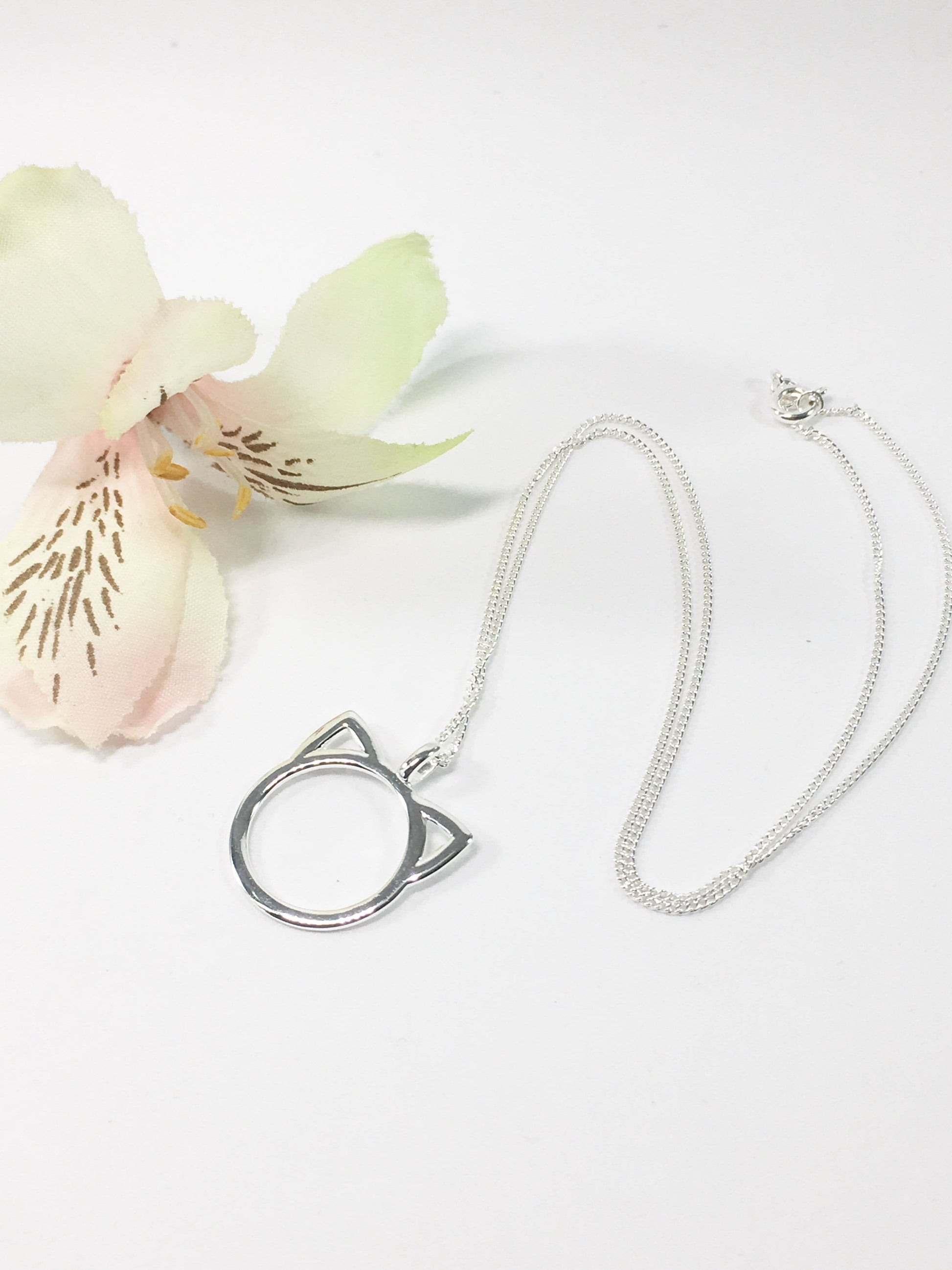 Necklace Sterling Silver Cat Pendant Jewelz Galore