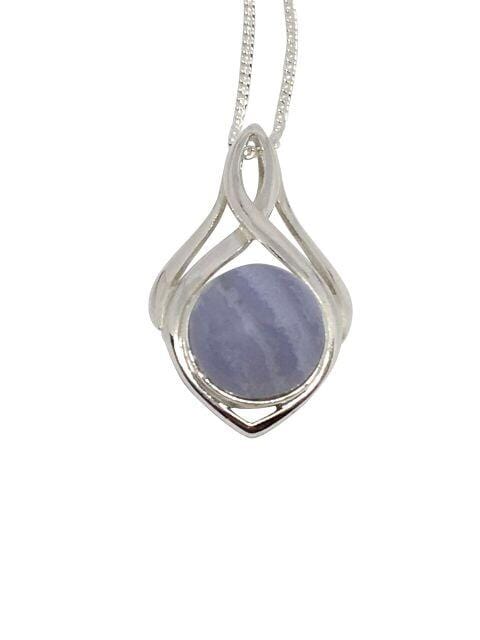 Necklace Blue Lace Agate Sterling Silver Celtic Twist Gemstone Pendant Jewelz Galore Sterling Silver Celtic Gemstone Pendant | Jewelz Galore | Jewellery