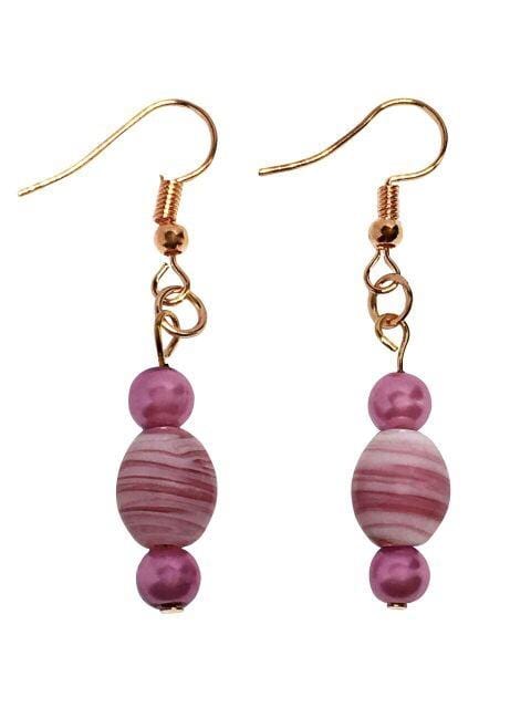 Earrings Mauve Millefiori Earrings Jewelz Galore Mauve Millefiori Beaded Earrings | Jewelz Galore