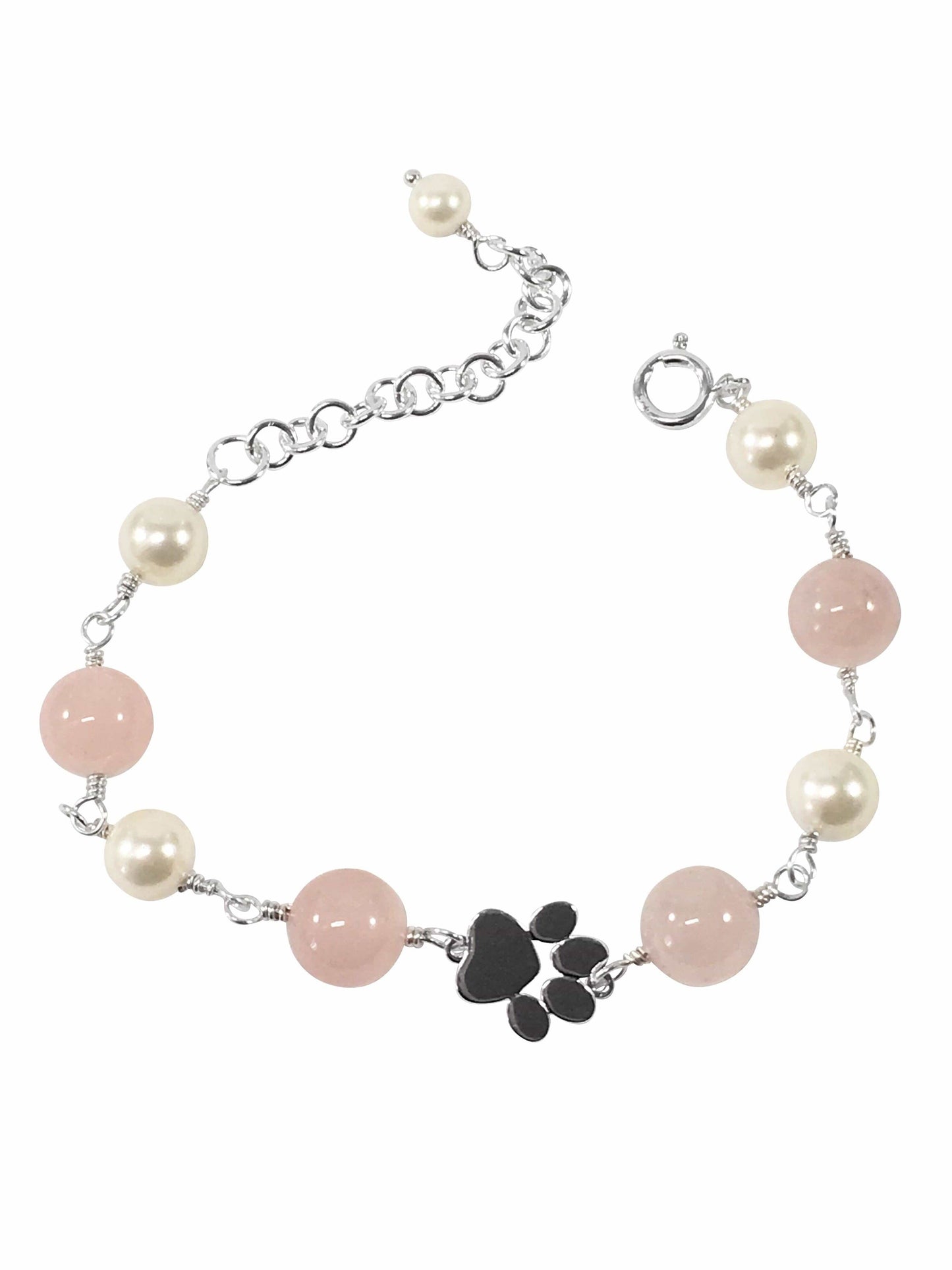 Bracelet Rose Quartz Paw Bracelet Jewelz Galore Rose Quartz Paw Bracelet | Jewelz Galore | Handmade Jewellery Online