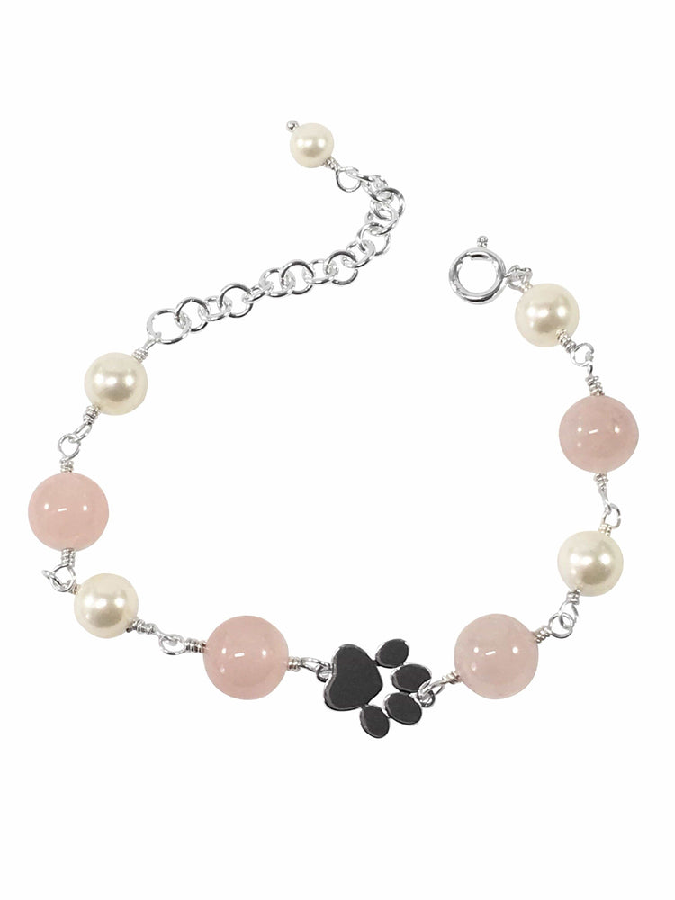 Rose Quartz Paw Bracelet