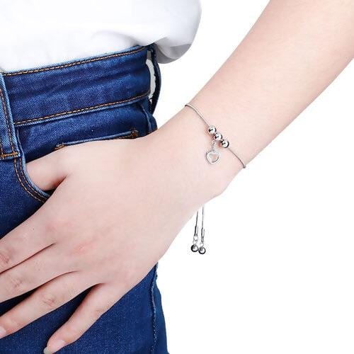Bracelet Steel Heart Bracelet Jewelz Galore Adjustable Steel Heart Bracelet | Jewelz Galore | Jewellery Online
