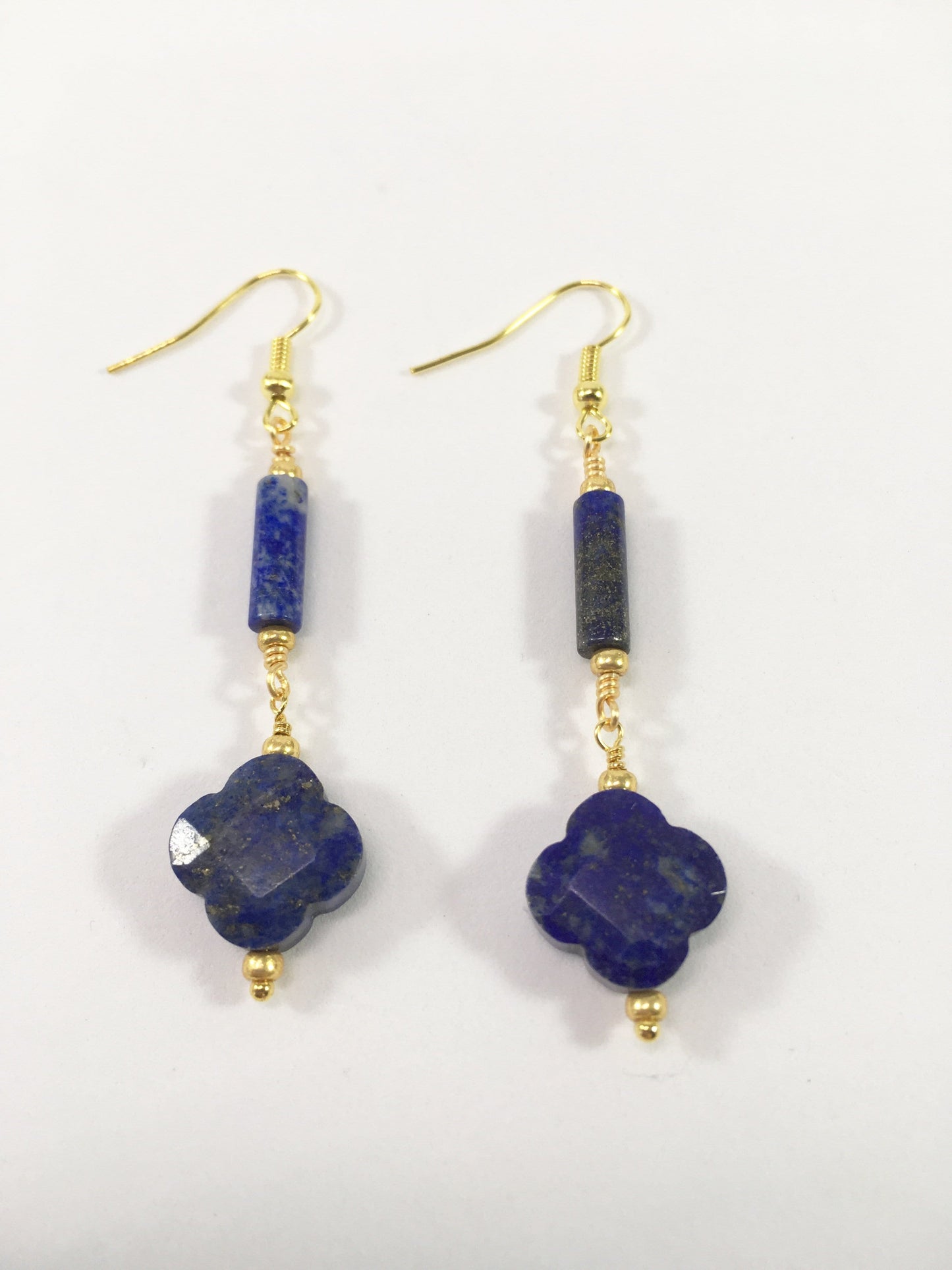 Earrings Lapis Lazuli Flower Earrings Jewelz Galore