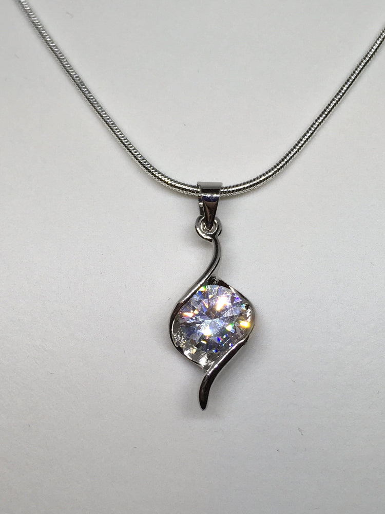 Sparkling Cubic Zirconia Abstract Pendant | Jewelz Galore