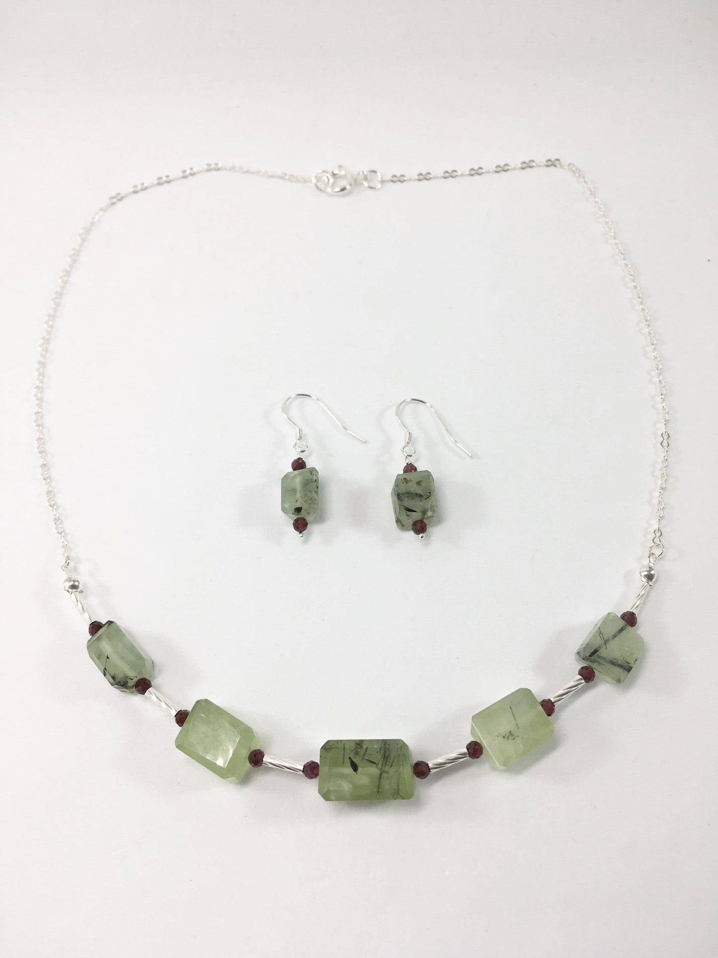 Necklace Prehnite And Garnet Necklace Jewelz Galore Prehnite And Garnet Gemstone Necklace | Jewelz Galore | Cambridge