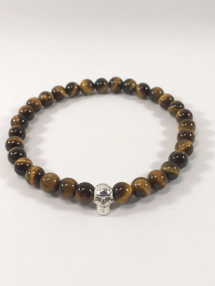 Gemstone Skull Stretch Bracelet