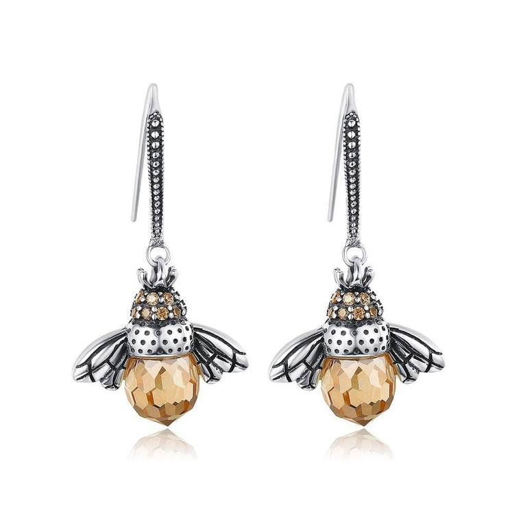 Silver Bee Earrings