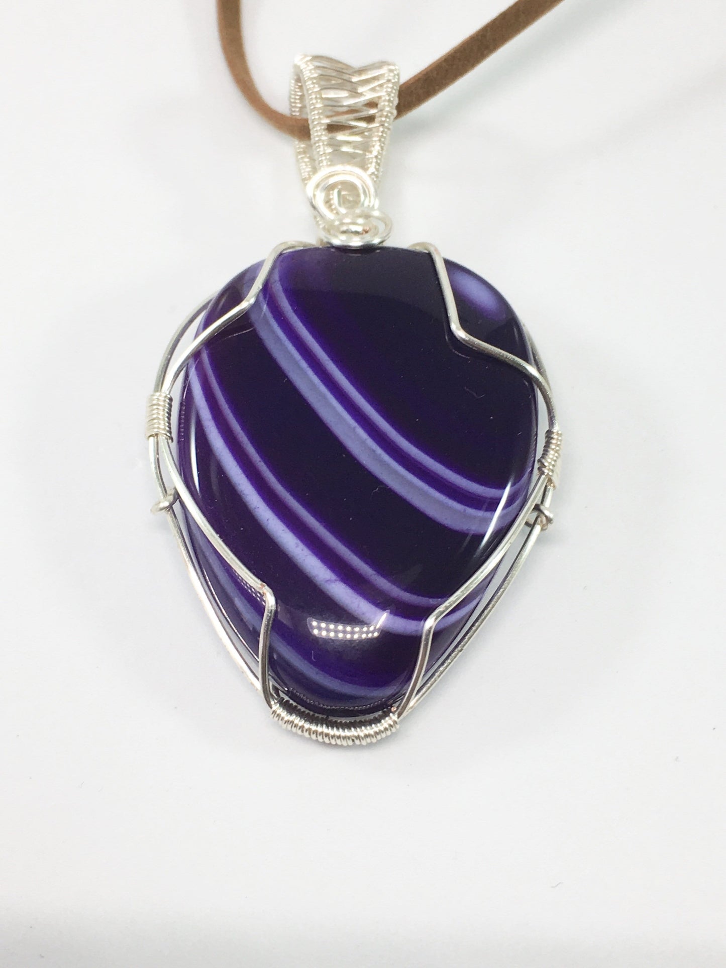 Necklace Purple Wire Wrapped Agate Pendant Jewelz Galore Colourful Agate Pendant | Jewelz Galore | Cambridge