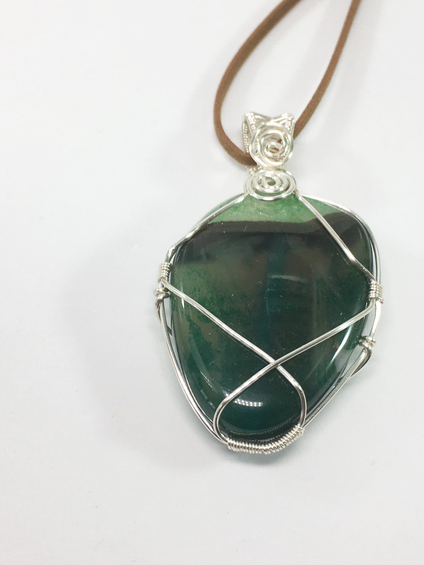 Necklace Green Wire Wrapped Agate Pendant Jewelz Galore Colourful Agate Pendant | Jewelz Galore | Cambridge