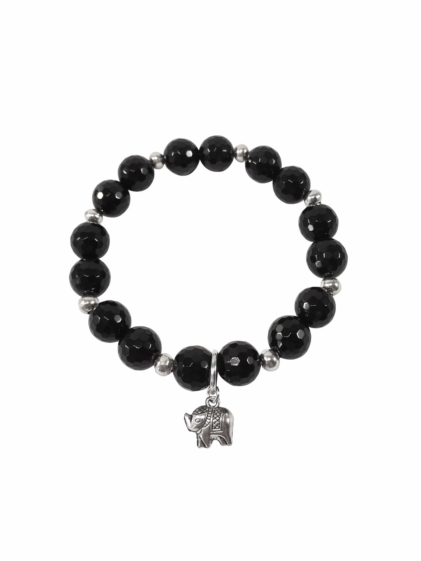 Bracelet Black Agate Stretch Bracelet Jewelz Galore Black Agate Bracelet | Jewelz Galore | Handmade Jewellery Online
