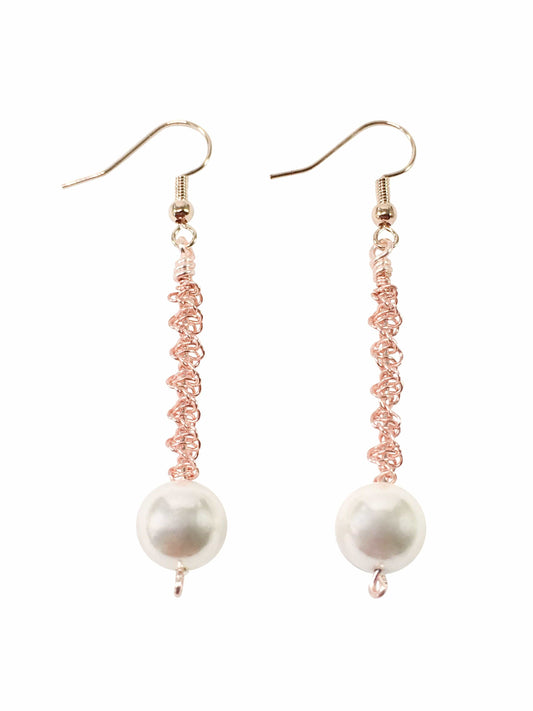 Earrings Shell Pearl Spiral Earrings Jewelz Galore