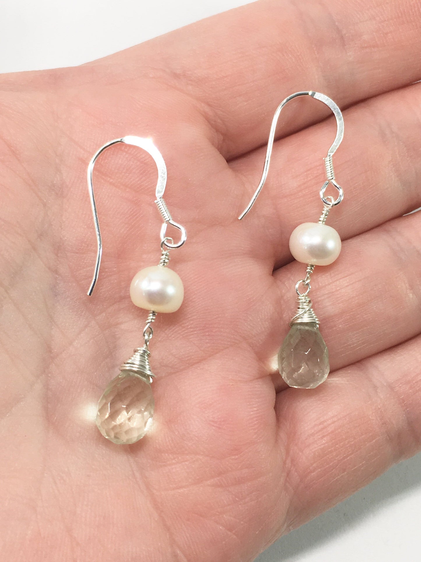Earrings Green Amethyst Drop Earrings Jewelz Galore Buy Green Amethyst Pearl Earrings | Jewelz Galore | Artisan Jewellery