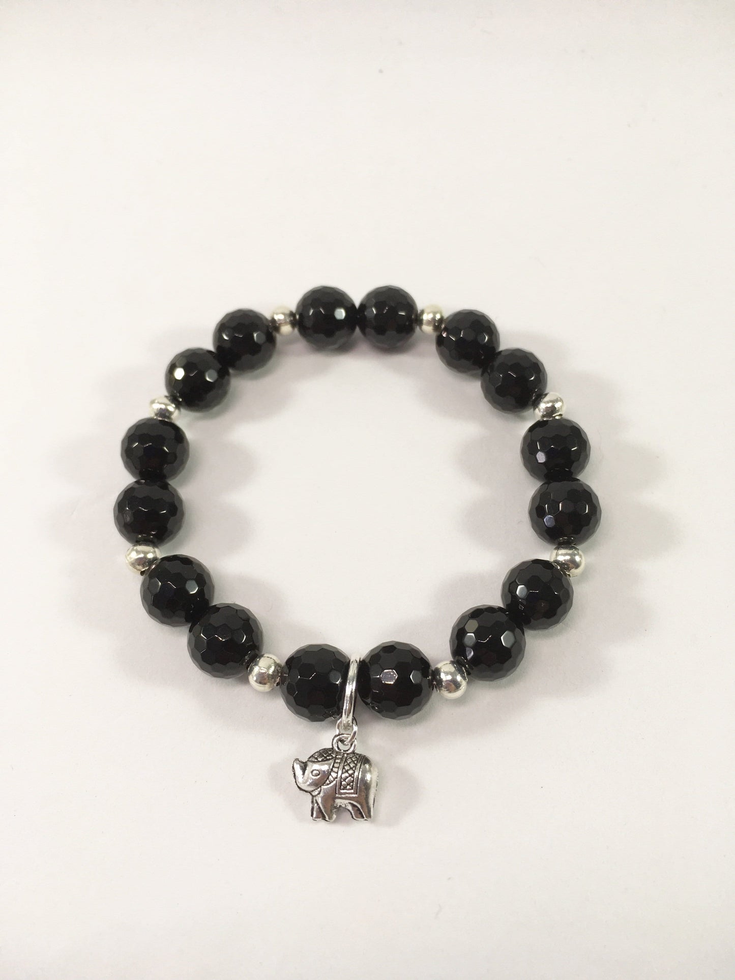 Bracelet Black Agate Stretch Bracelet Jewelz Galore Black Agate Bracelet | Jewelz Galore | Handmade Jewellery Online