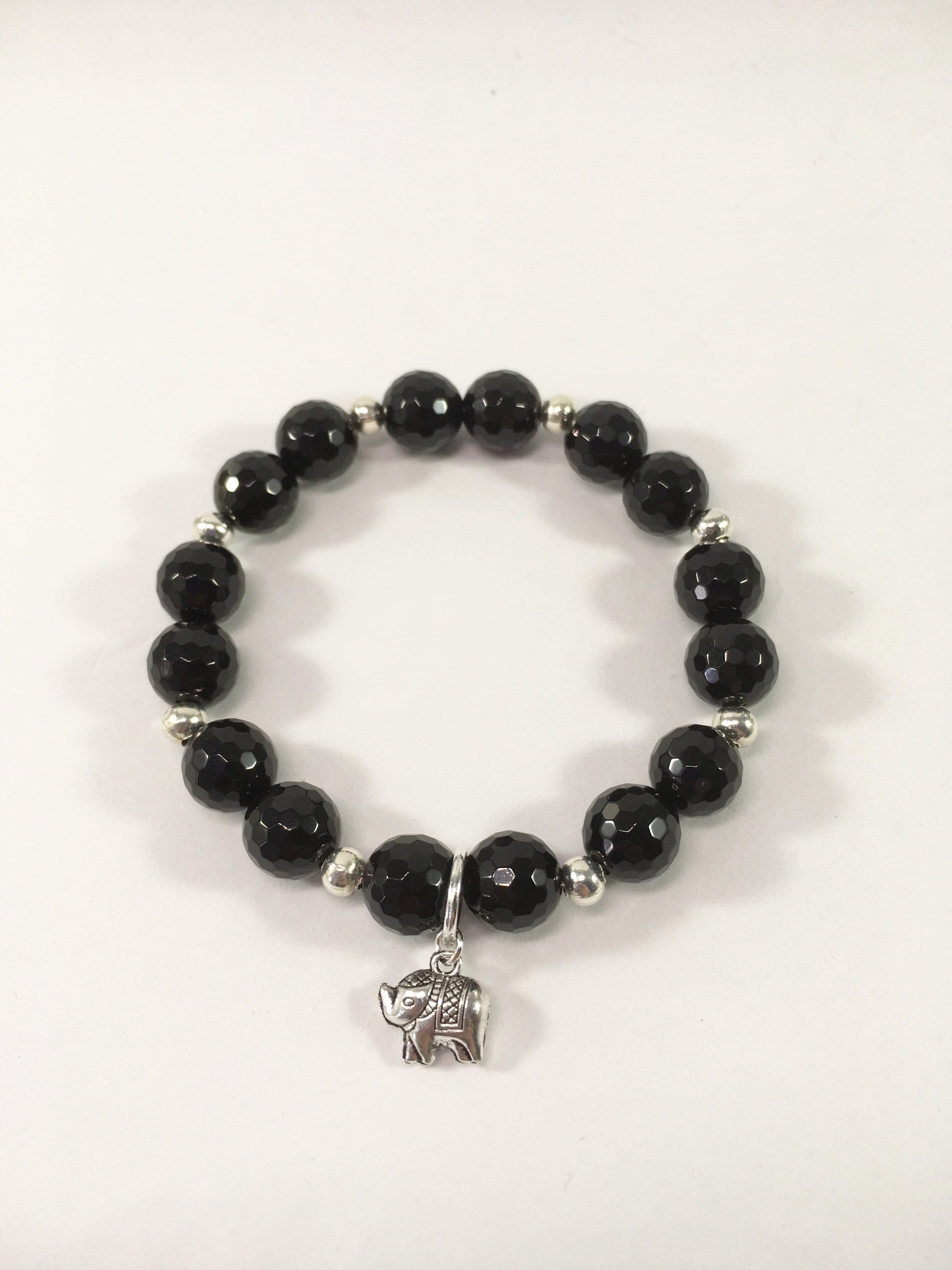 Bracelet Black Agate Stretch Bracelet Jewelz Galore Black Agate Bracelet | Jewelz Galore | Handmade Jewellery Online