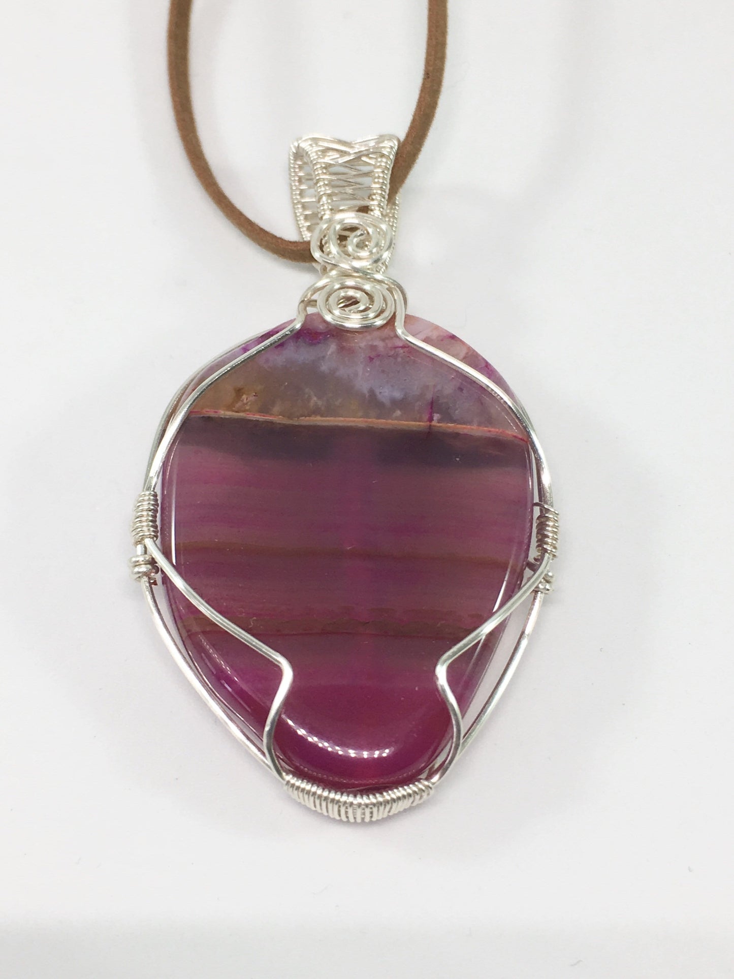 Necklace Pink Wire Wrapped Agate Pendant Jewelz Galore Colourful Agate Pendant | Jewelz Galore | Cambridge