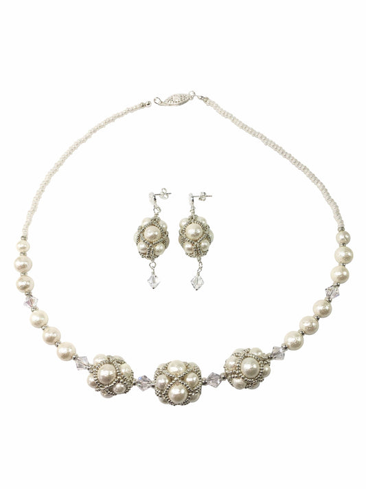 Necklace Ivory Shell Pearl Bridal Set Jewelz Galore Pearl Bridal Set | Jewelz Galore | Jewellery
