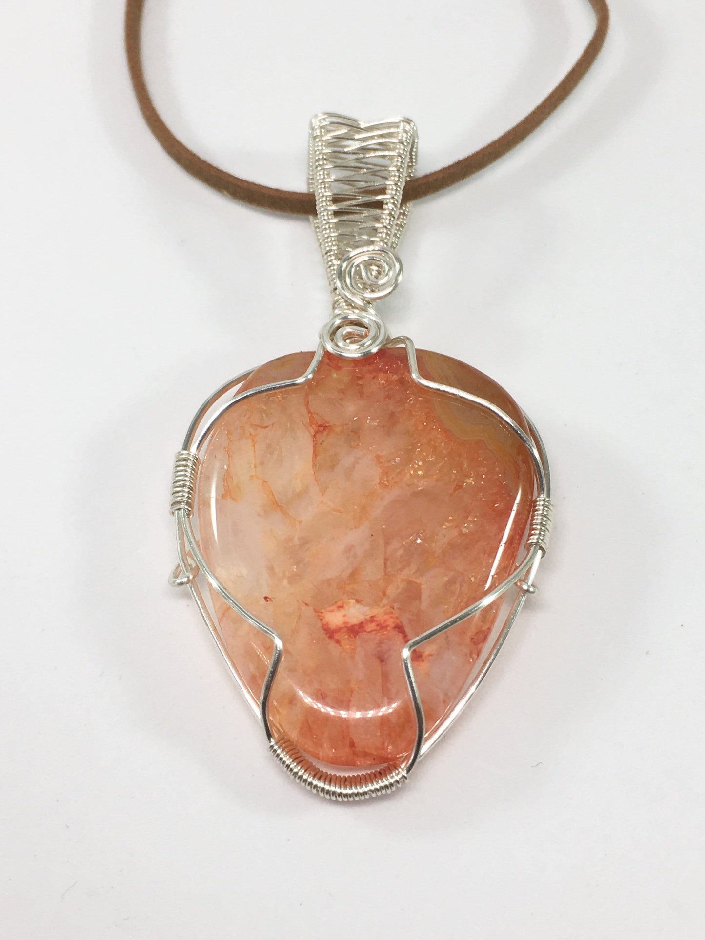Necklace Orange Wire Wrapped Agate Pendant Jewelz Galore Colourful Agate Pendant | Jewelz Galore | Cambridge