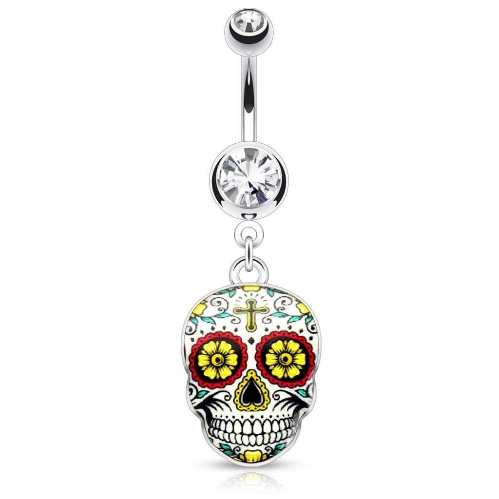 Belly Bars Sugar Skull Belly Bar Jewelz Galore Sugar Skull Belly Bar | Jewelz Galore | Body Jewellery Online