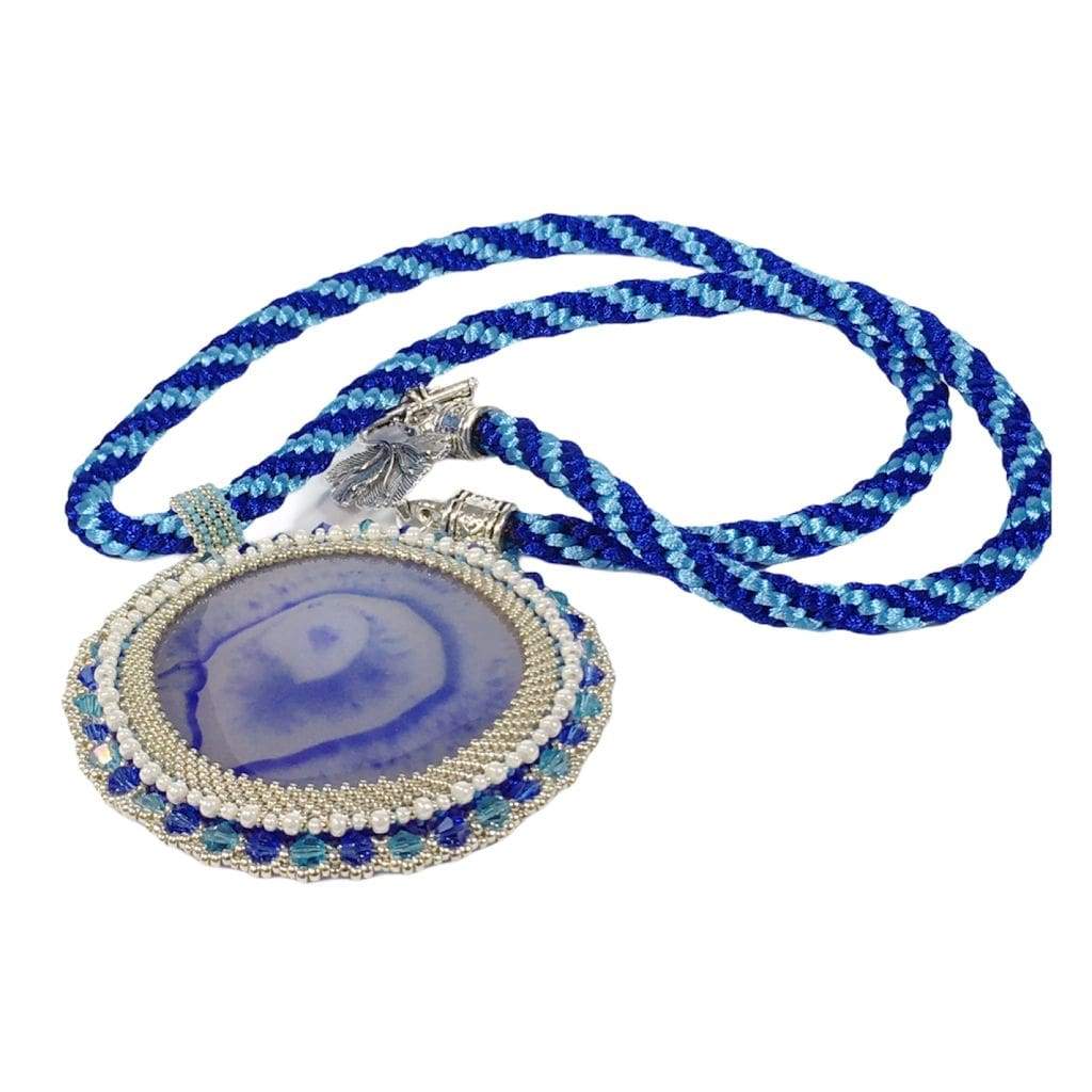 Necklace Blue Onyx Beaded Pendant Jewelz Galore Blue Onyx Gemstone Pendant | Jewelz Galore | Handmade Jewellery