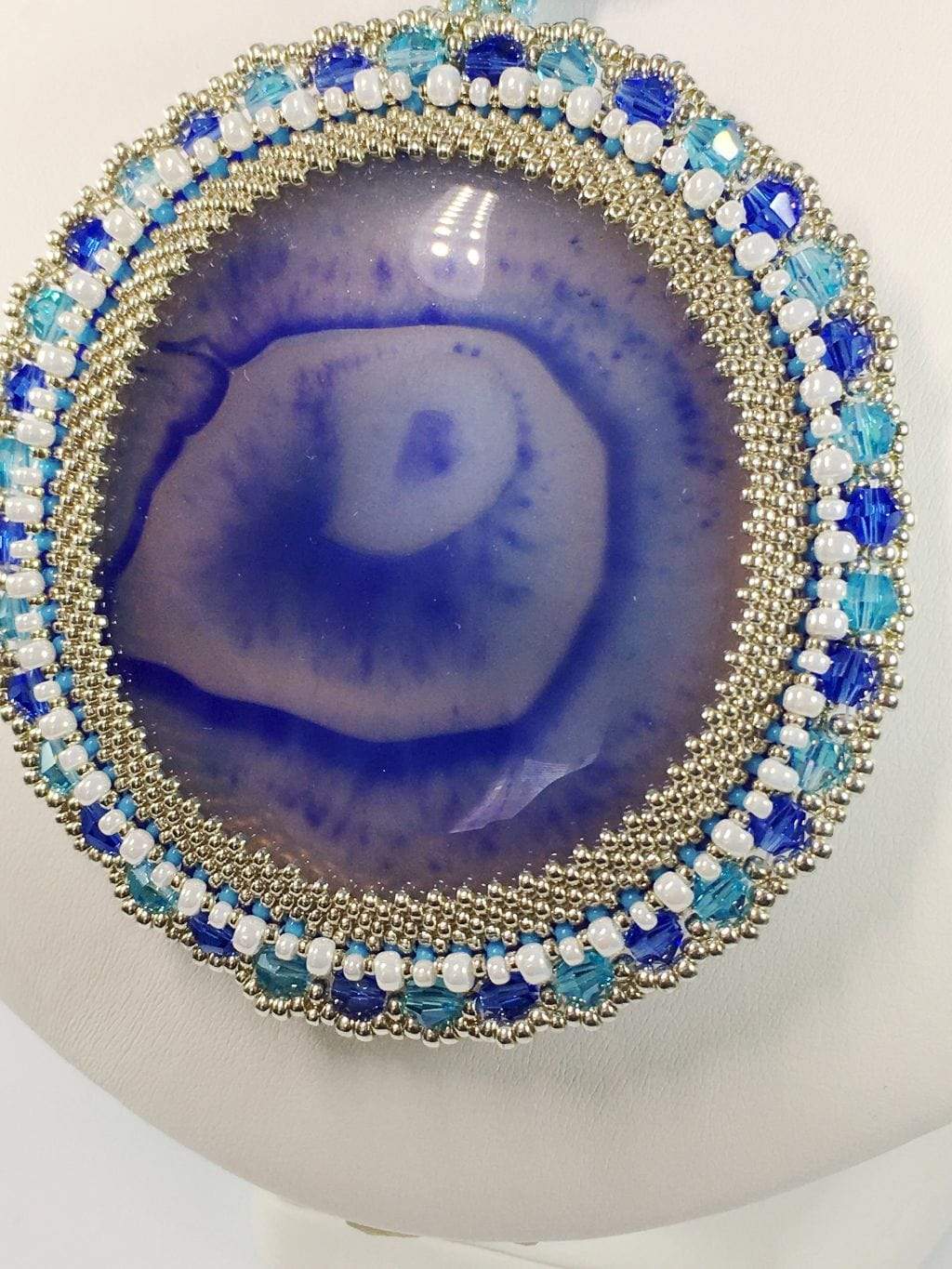 Necklace Blue Onyx Beaded Pendant Jewelz Galore Blue Onyx Gemstone Pendant | Jewelz Galore | Handmade Jewellery