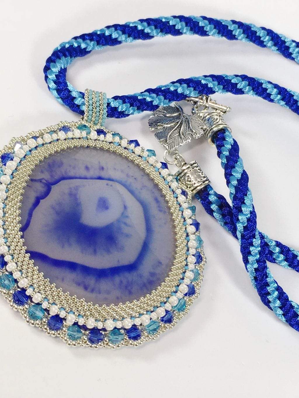Necklace Blue Onyx Beaded Pendant Jewelz Galore Blue Onyx Gemstone Pendant | Jewelz Galore | Handmade Jewellery