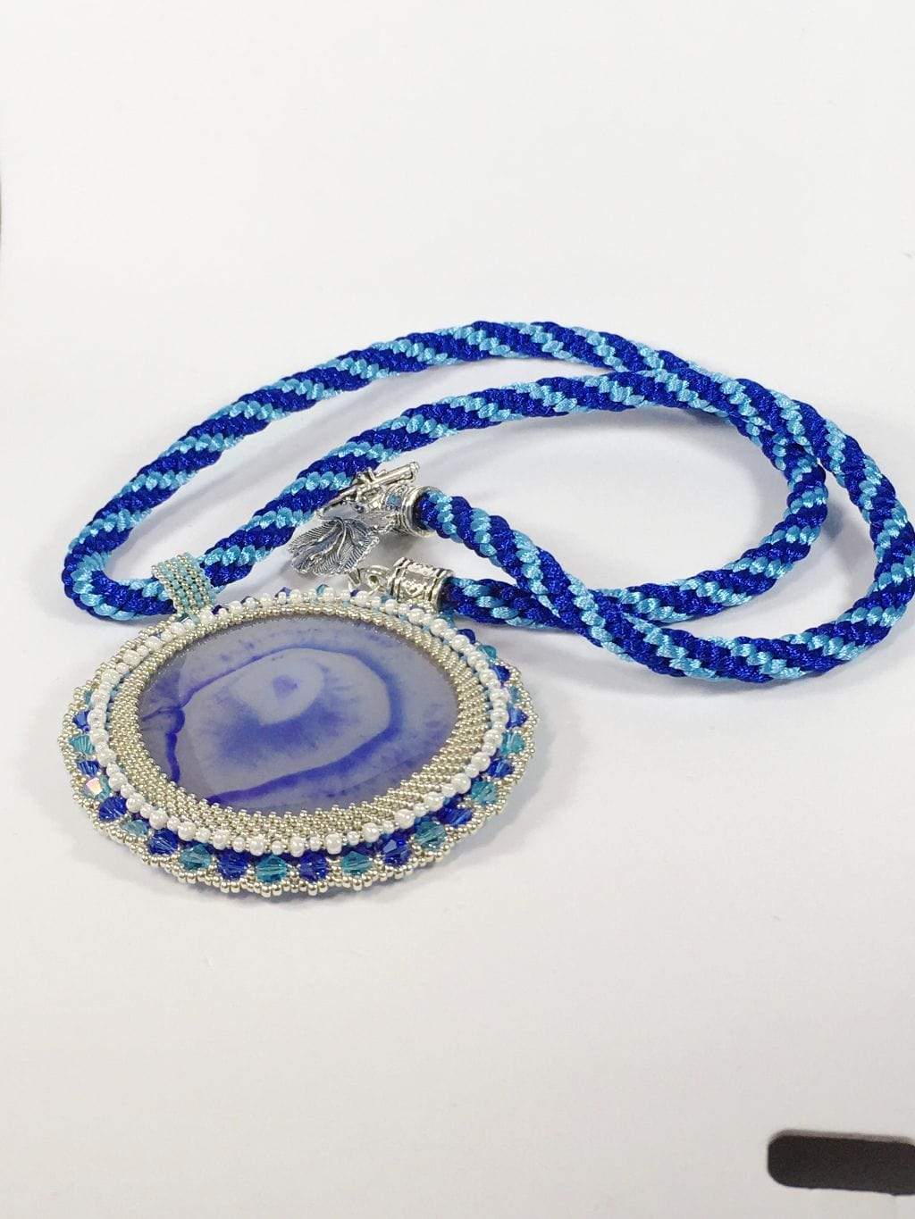 Necklace Blue Onyx Beaded Pendant Jewelz Galore Blue Onyx Gemstone Pendant | Jewelz Galore | Handmade Jewellery