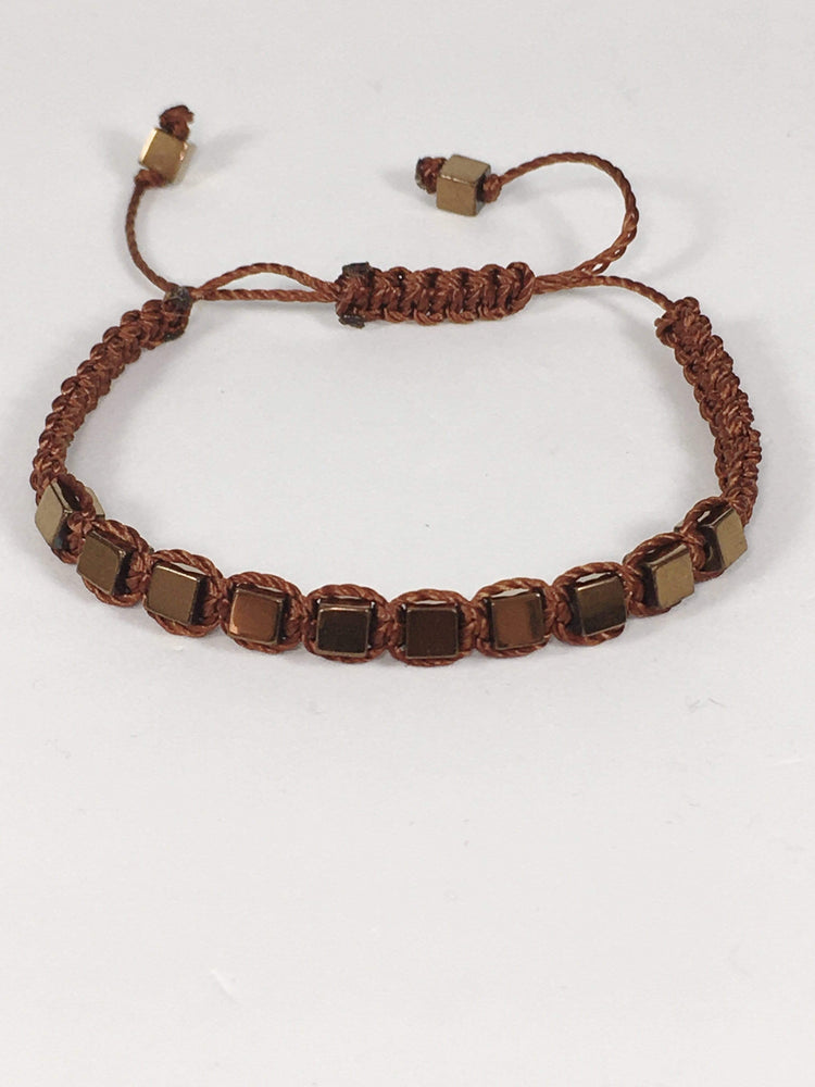 Handmade Hematite Gemstone Macrame Bracelet