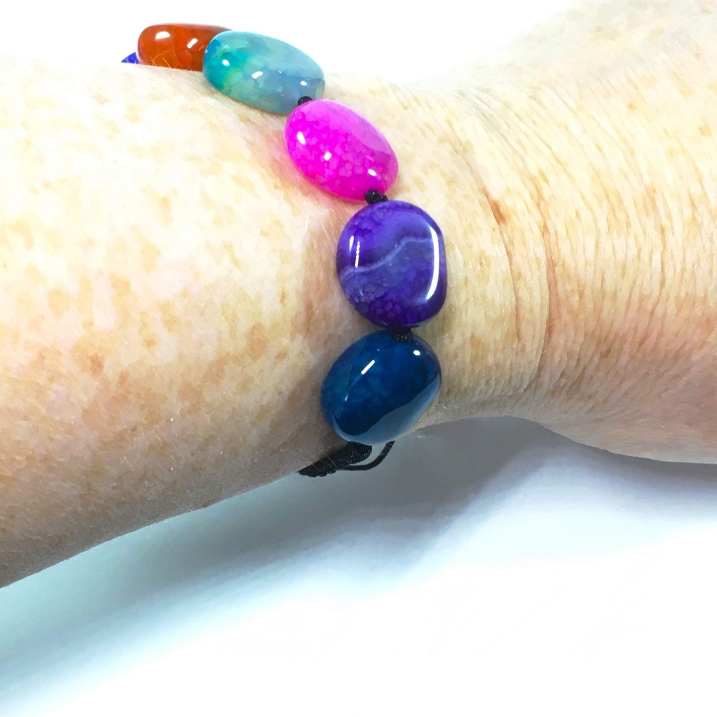 Bracelet Colourful Multi Coloured Agate Bracelet Jewelz Galore Multi Coloured Adjustable Agate Bracelet | Jewelz Galore | Jewellery